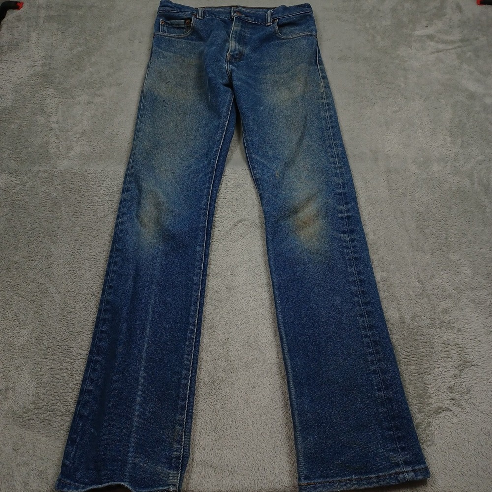 Levis 517 Jeans Mens 30x34 Blue Denim Slim Bootcut Distressed Pockets